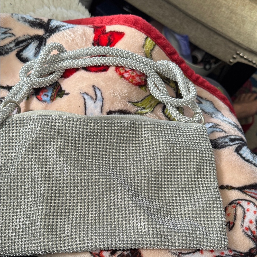 Elegant Silver Beaded Women's Bag